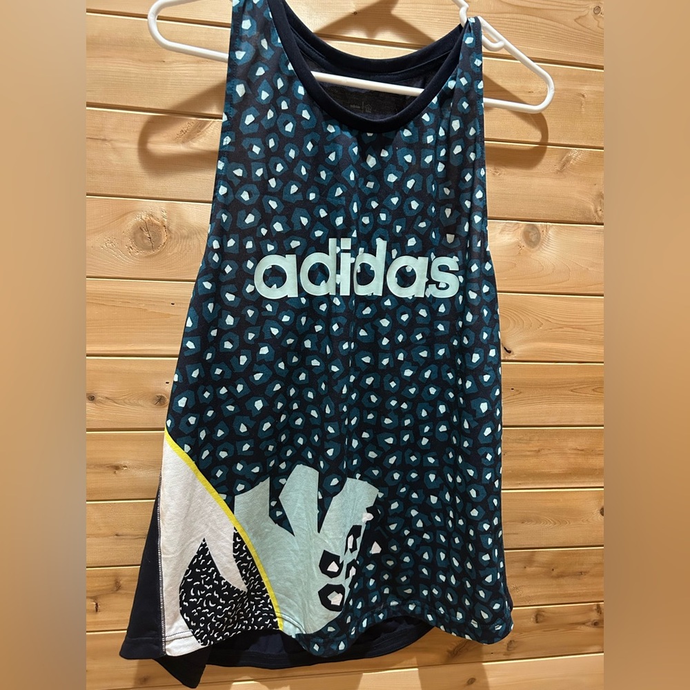 Adidas x FARM Blue Patterned Tank Top
